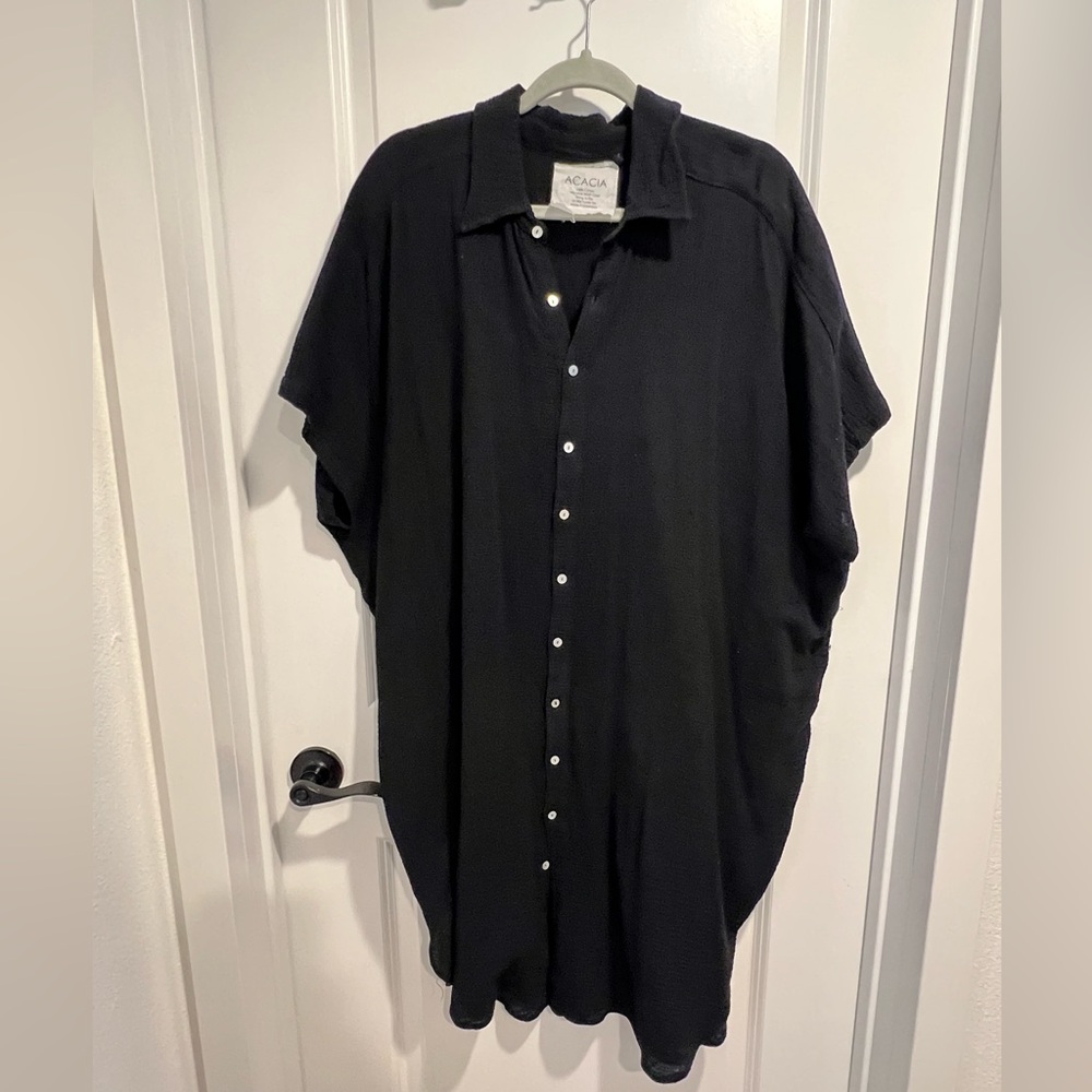 ACACIA Koki cotton gauze dress - black - XL